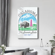Oklahoma - The Sooner State | Glass Wall Art