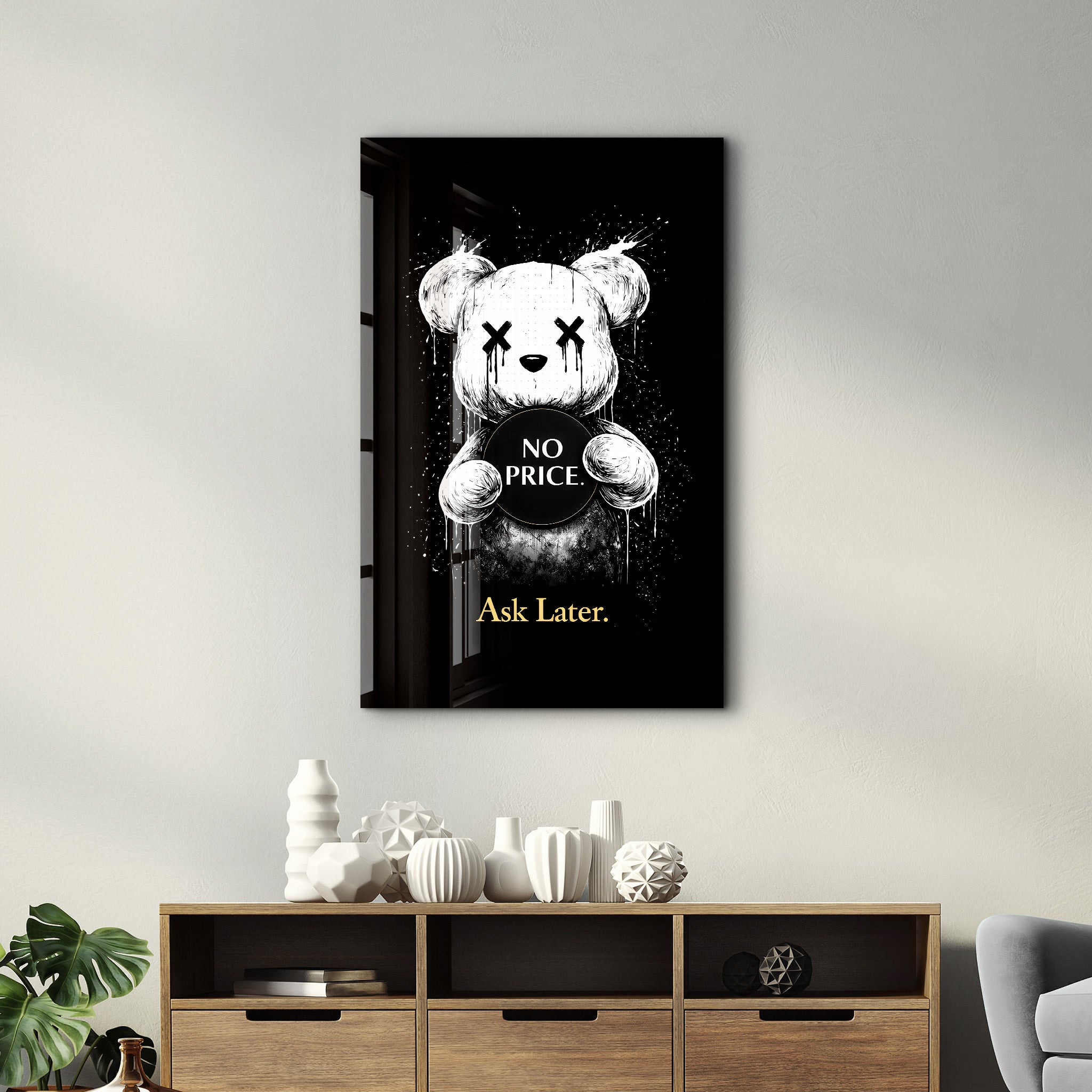 Ask Later x Sugar Teddy | Glass Wall Art