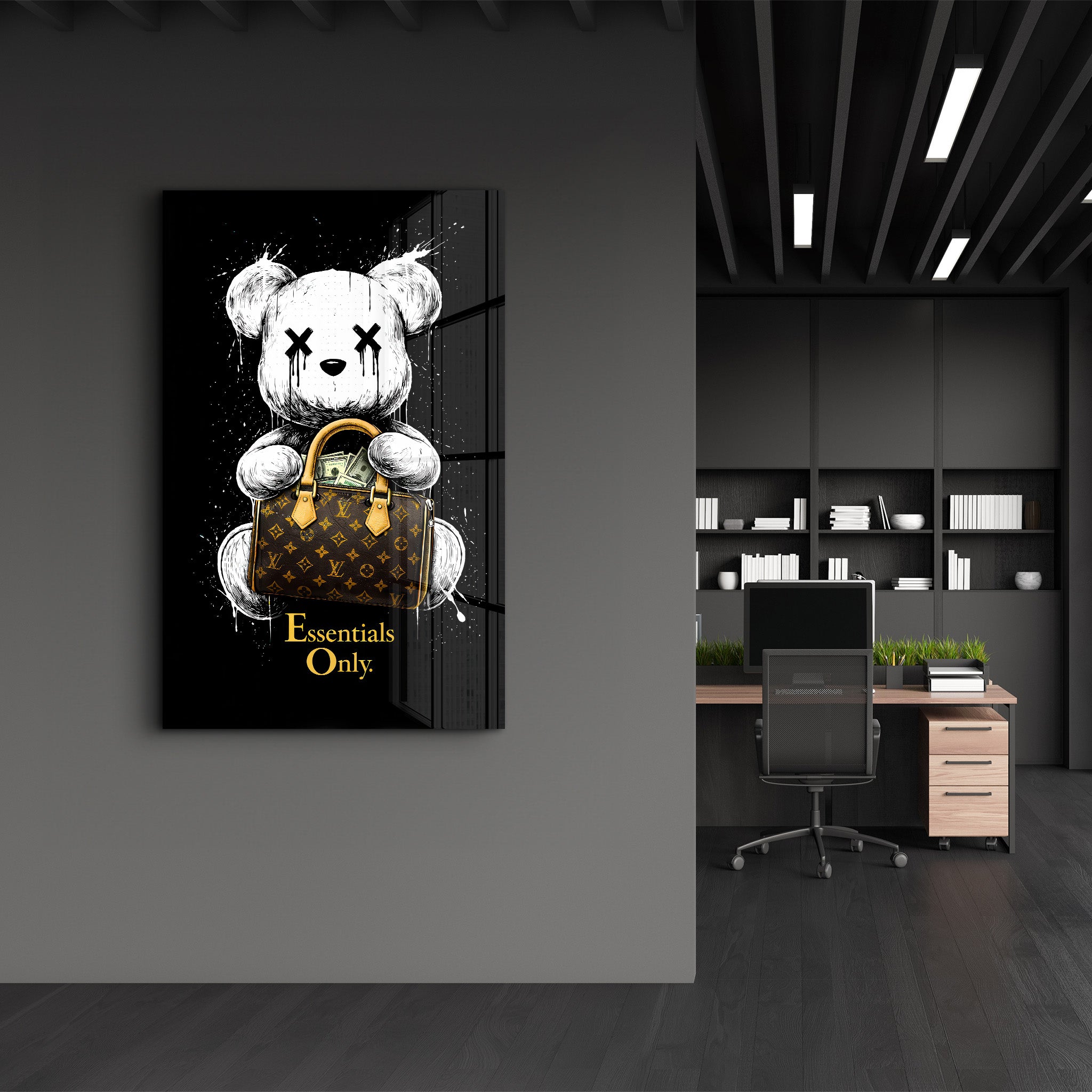 Essentials Only x Sugar Teddy | Glass Wall Art