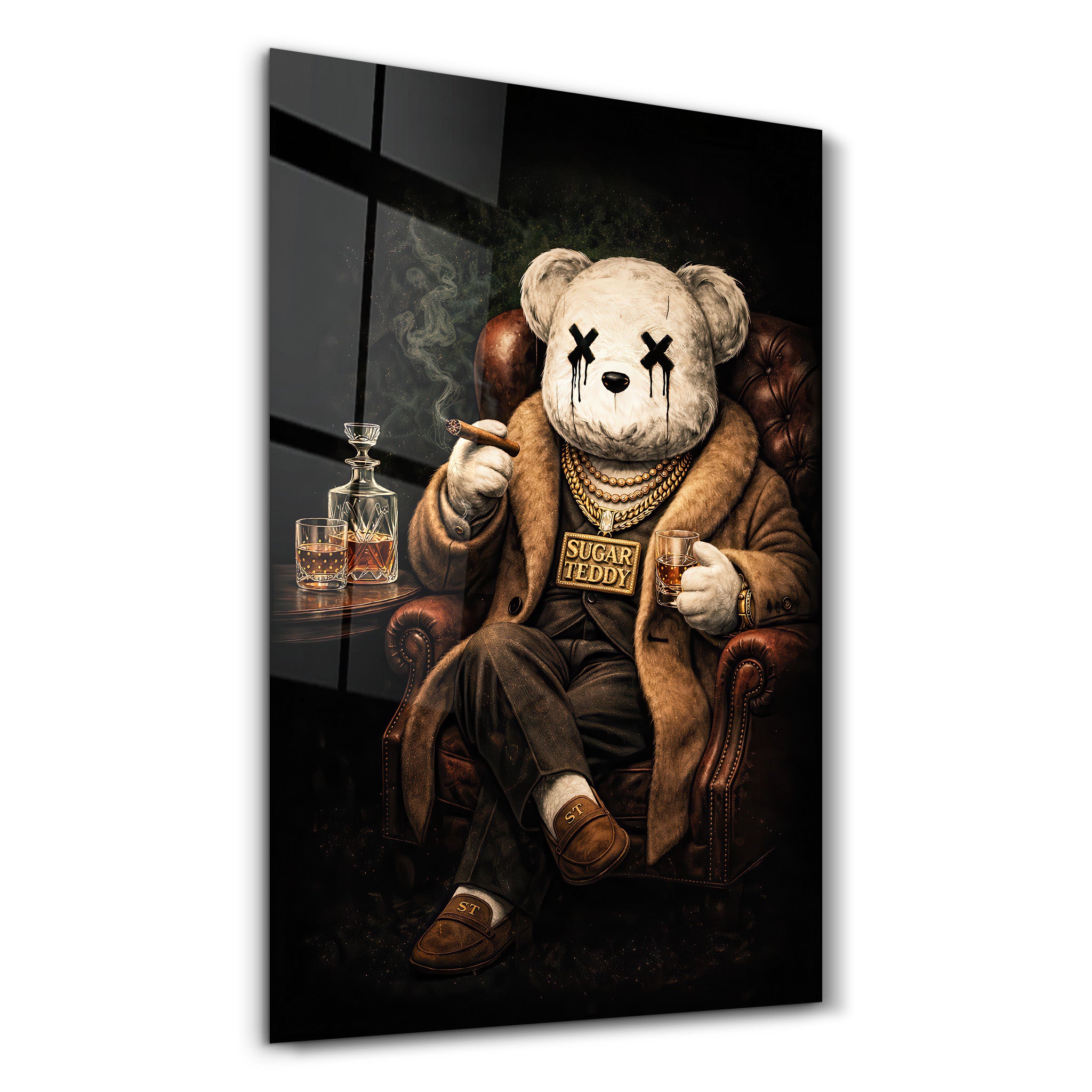 The Boss x Sugar Teddy | Glass Wall Art