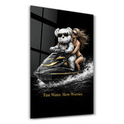Fast Water Slow Worries x Sugar Teddy | Glass Wall Art