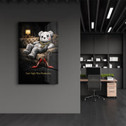 Last Night Was Productive x Sugar Teddy | Glass Wall Art