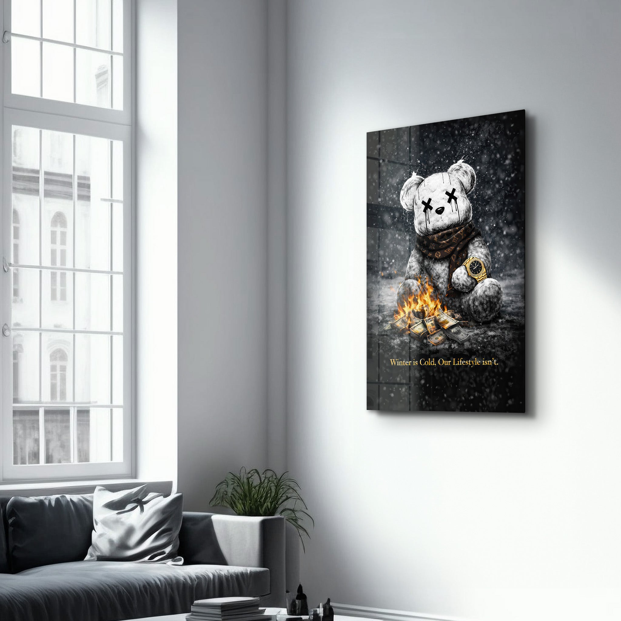 Winter is Cold, Our Lifestyle isn't x Sugar Teddy | Glass Wall Art