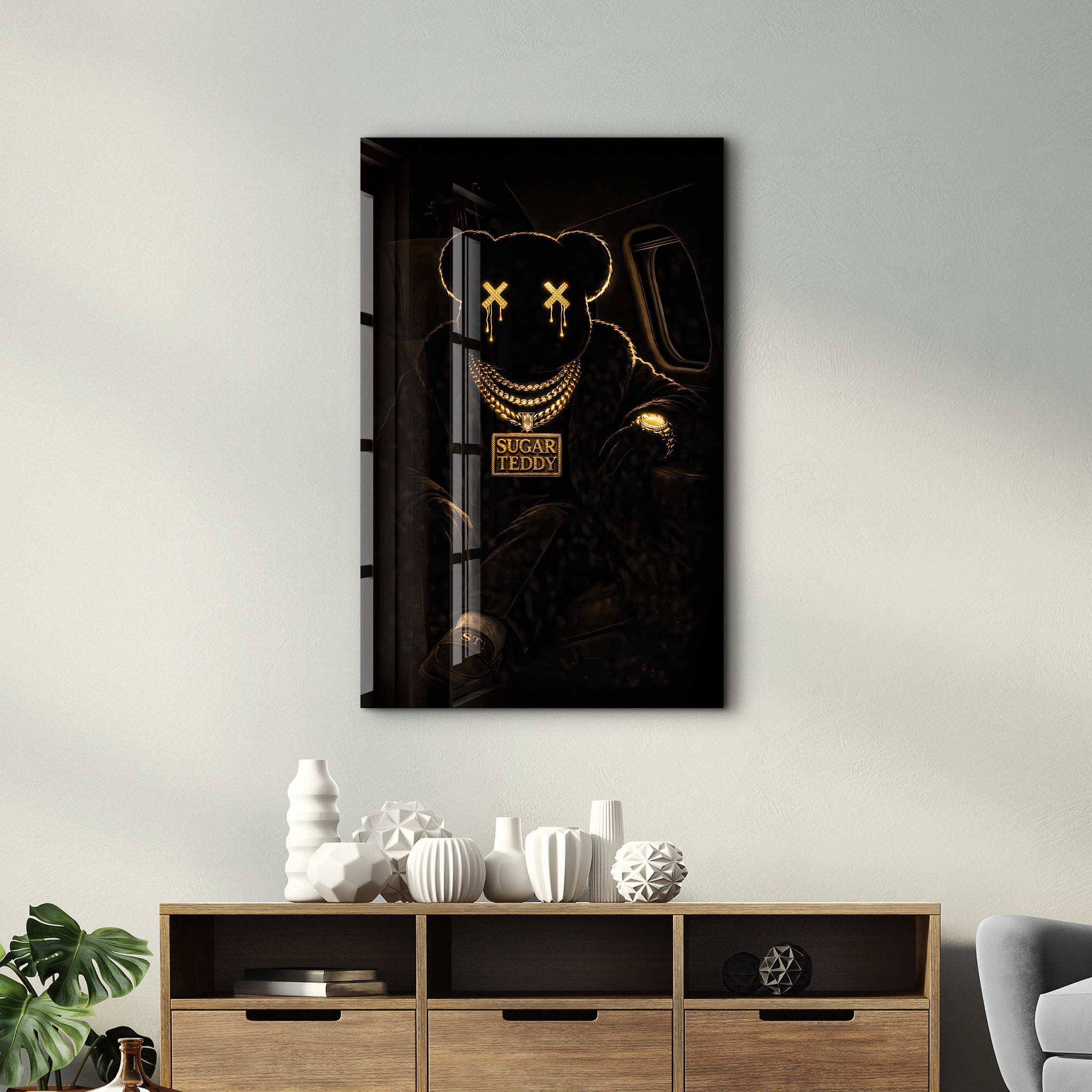 Drip x Sugar Teddy | Glass Wall Art