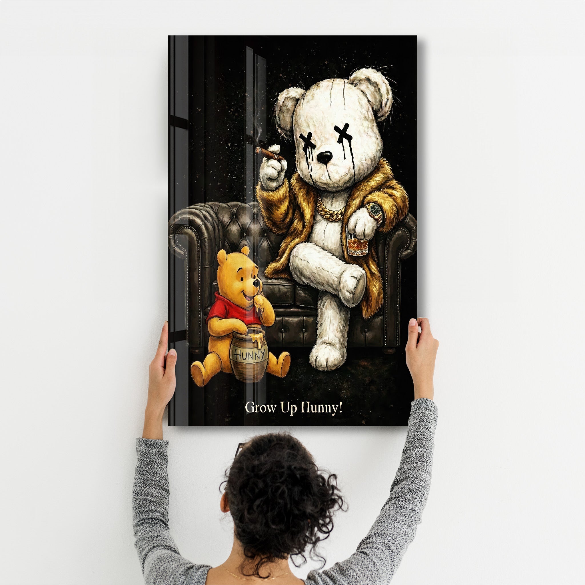 Grow Up Hunny x Sugar Teddy | Glass Wall Art