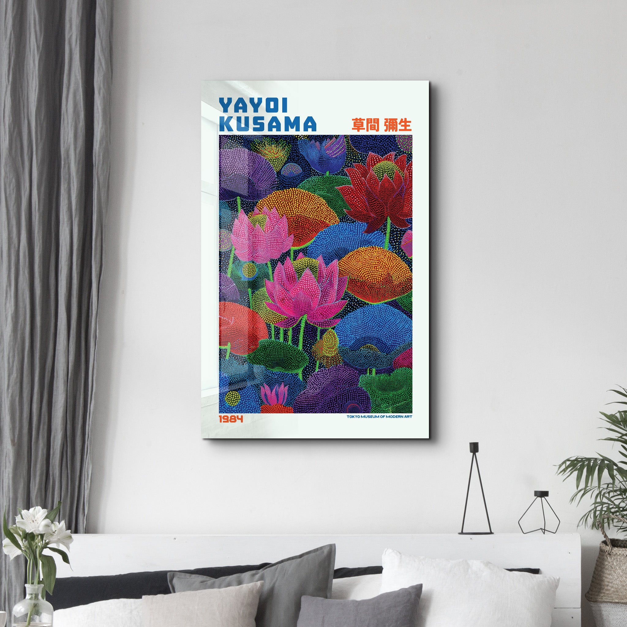 Yayoi Kusama – Infinite Lotus Garden (1984) | Glass Wall Art