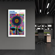 Yayoi Kusama – Radiant Sunflower Cosmos (1984) | Glass Wall Art