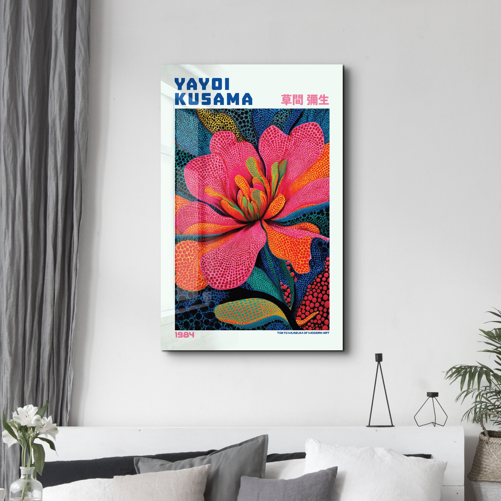 Yayoi Kusama – Electric Blossom (1984) | Glass Wall Art