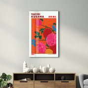 Yayoi Kusama – Scarlet Bloom Garden (1984) | Glass Wall Art