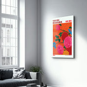 Yayoi Kusama – Scarlet Bloom Garden (1984) | Glass Wall Art