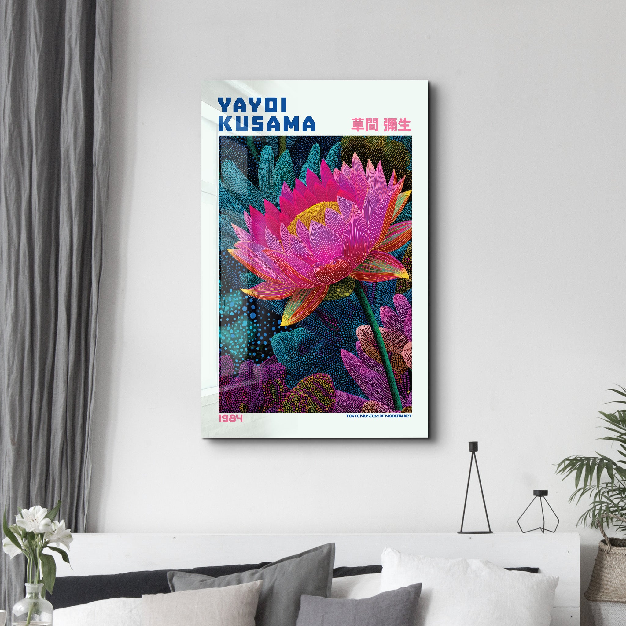 Yayoi Kusama – Velvet Lotus (1984) | Glass Wall Art