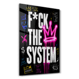 F The System | Glass Wall Art