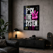 F The System | Glass Wall Art