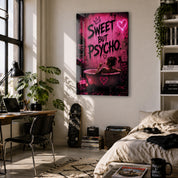 Sweet But Psycho | Glass Wall Art