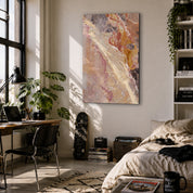 Amber Blush Marble | Glass Wall Art