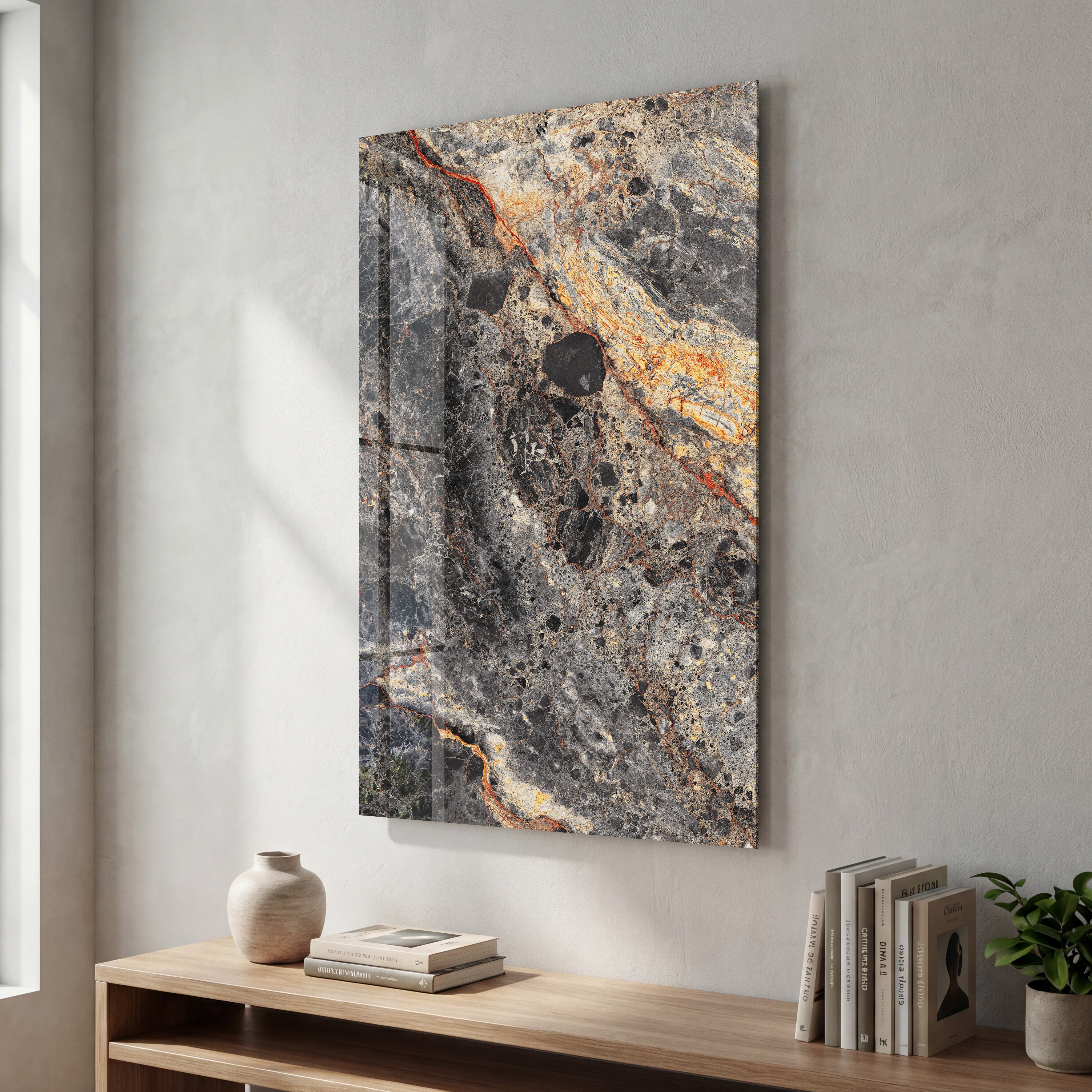 Obsidian Gold | Glass Wall Art