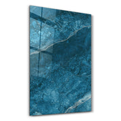 Deep Azure Marble | Glass Wall Art