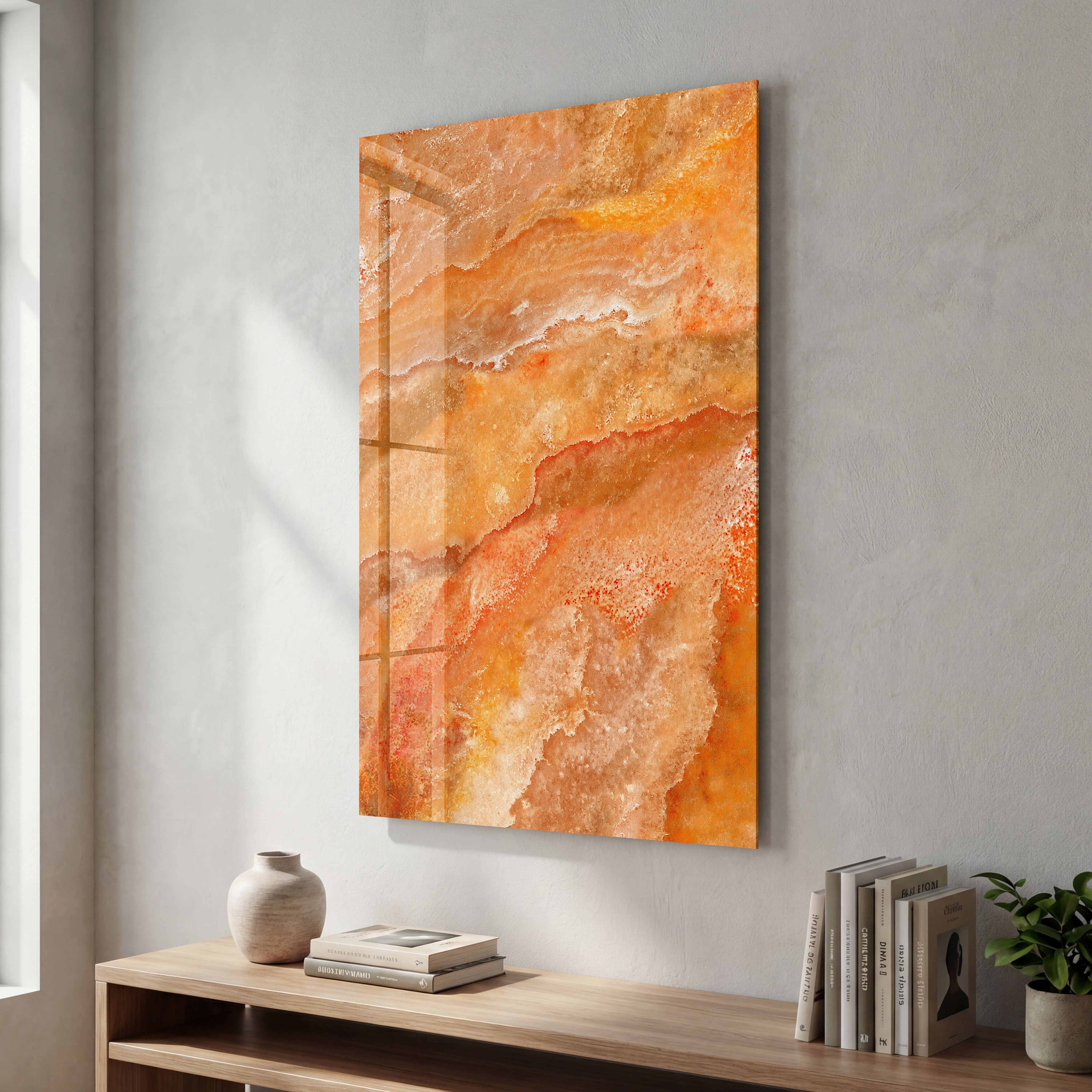 Honey Stone | Glass Wall Art