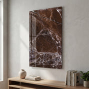 Mocha Veins | Glass Wall Art