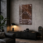 Mocha Veins | Glass Wall Art