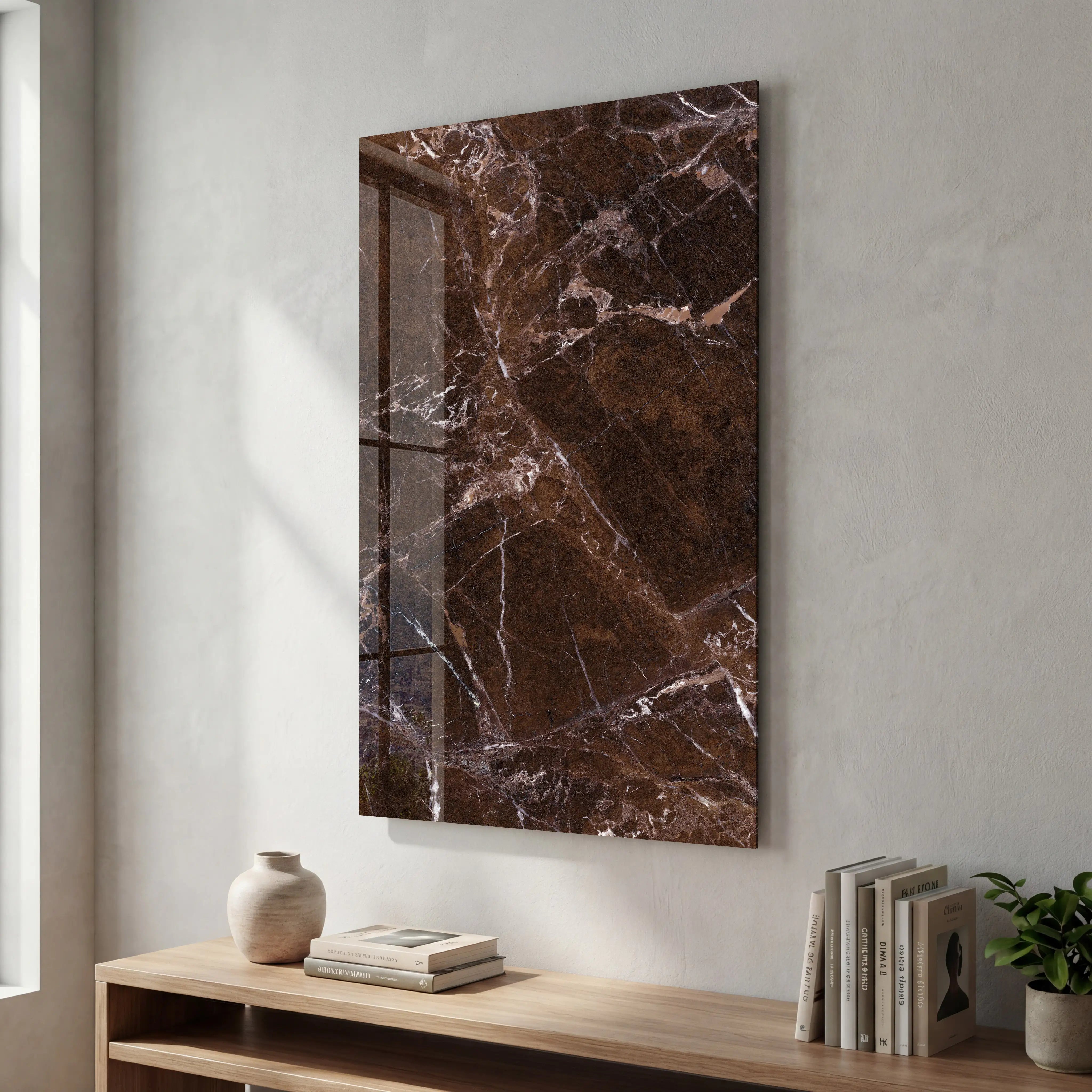 Cocoa Stone | Glass Wall Art