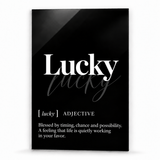 Lucky Definition | Glass Wall Art