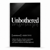 Unbothered Definition | Glass Wall Art