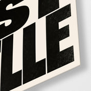 La Vie Est Belle glass wall art by Artdesigna, close-up view of elegant decorative artwork
