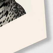 Leopard Roar glass wall art by Artdesigna, close-up view of leopard artwork on glass