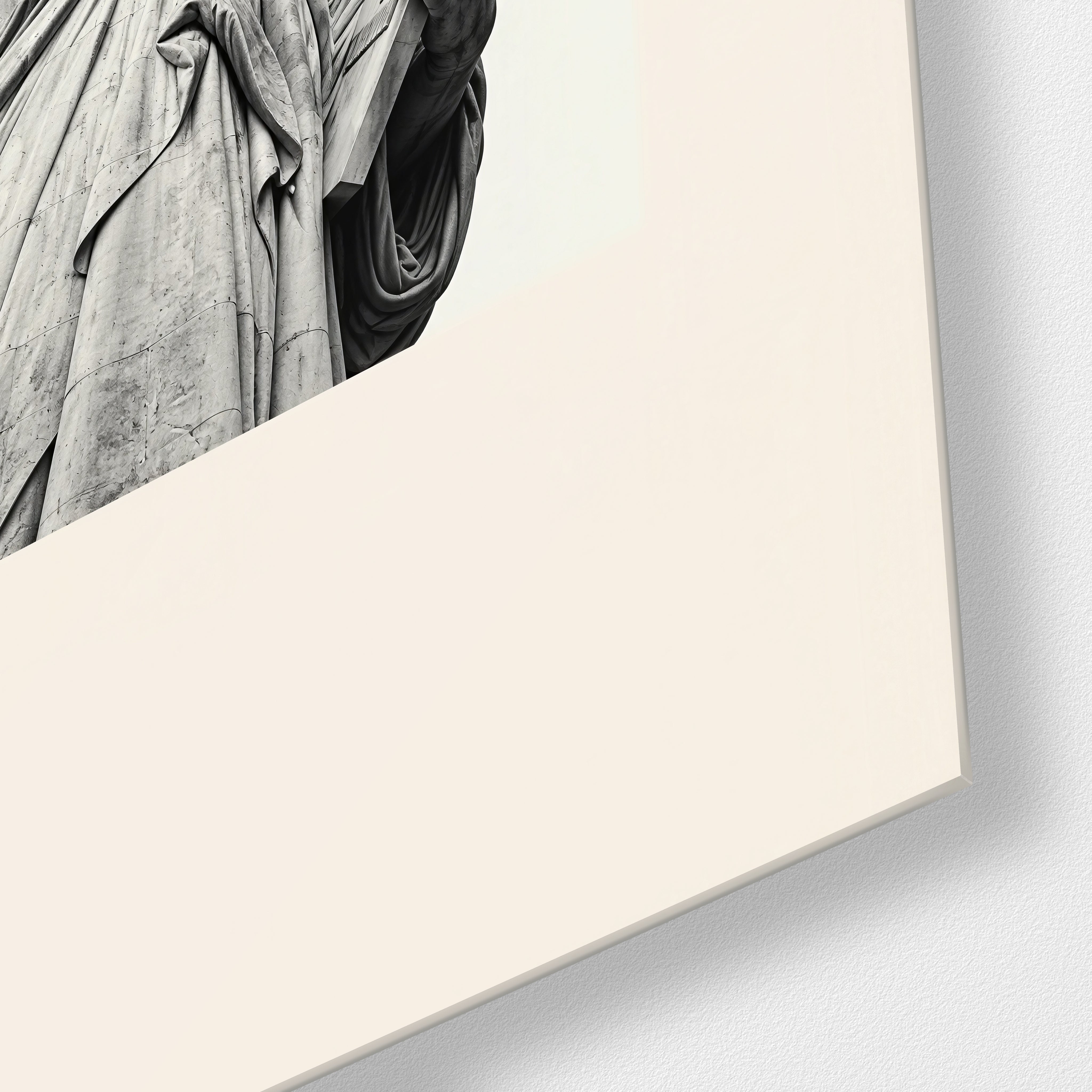Lady Liberty Glass Wall Art by Artdesigna, close-up view of detailed glass artwork