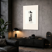 Luxury Club lighter glass wall art by Artdesigna, corner view with detailed lighter design