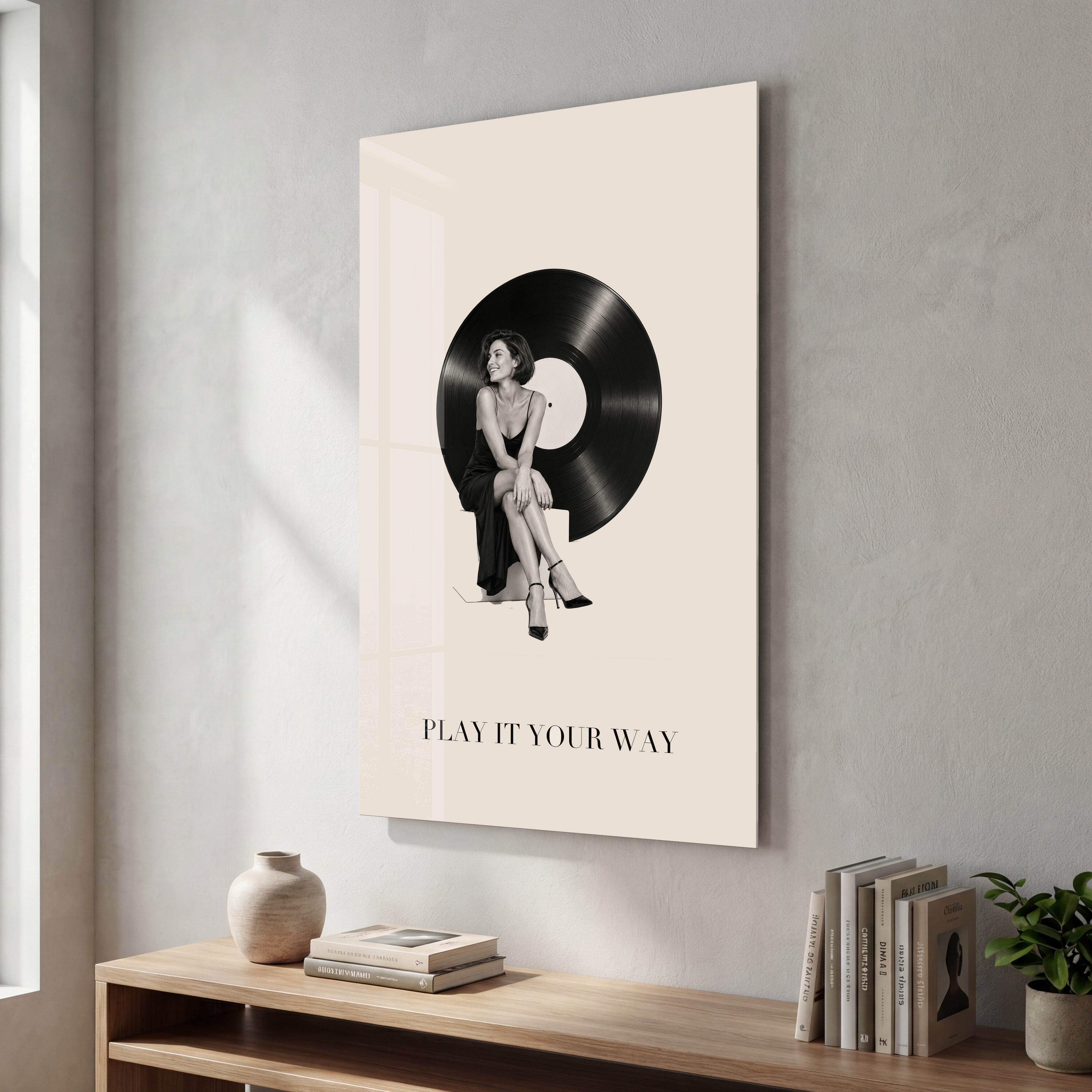Artdesigna Play It Your Way glass wall art featuring a colorful abstract design