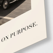 Artdesigna Off Duty, On Purpose glass wall art with detailed close-up view