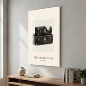 The Grand Tour glass wall art by Artdesigna, featuring a detailed scenic design on glass panel