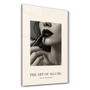 Artdesigna The Art of Allure glass wall art with elegant abstract design on a clear glass panel