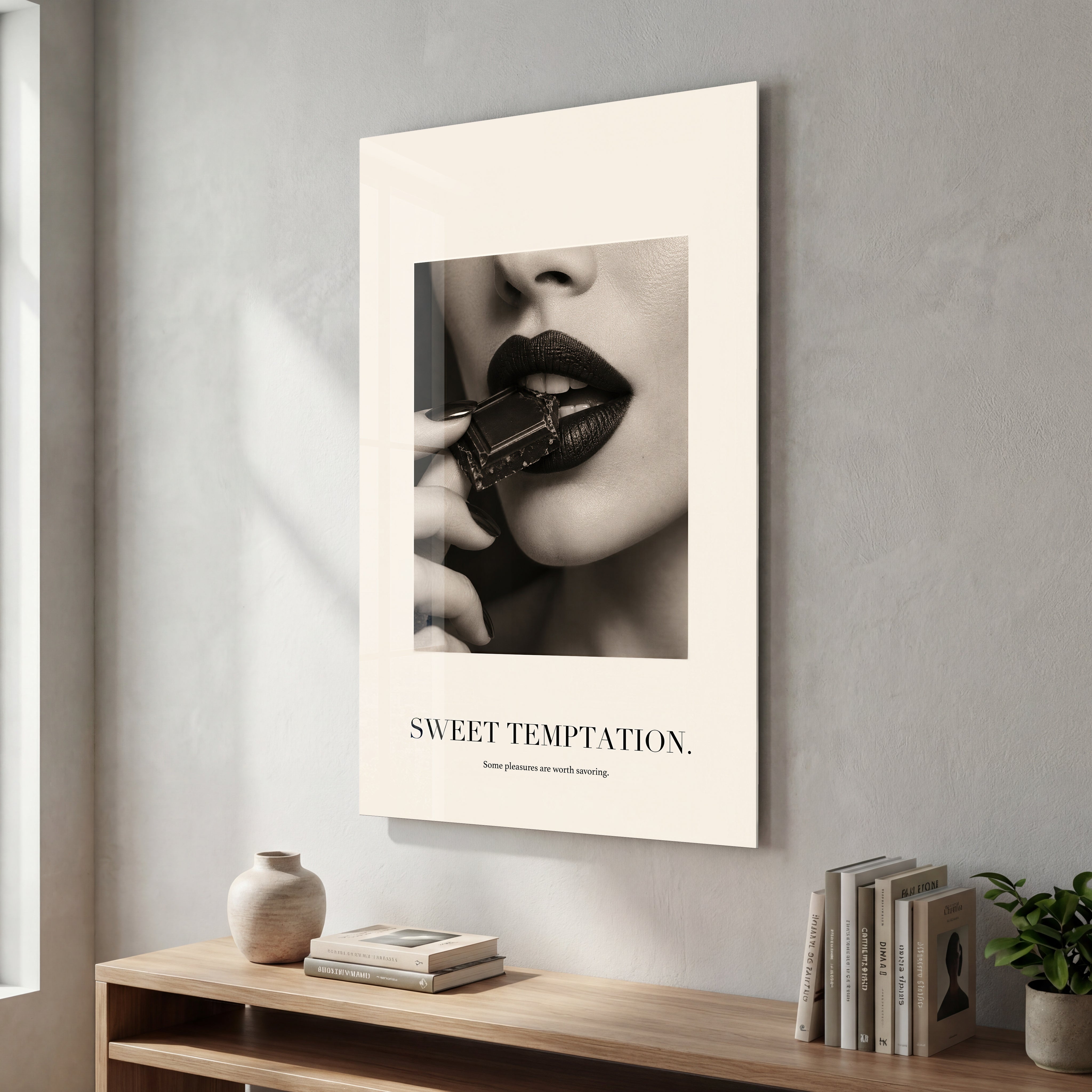 Sweet Temptation glass wall art by Artdesigna, SPR-2746 front view