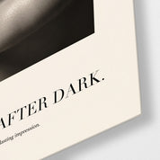 Artdesigna Luxury After Dark glass wall art close-up with abstract dark tones and reflective glass texture