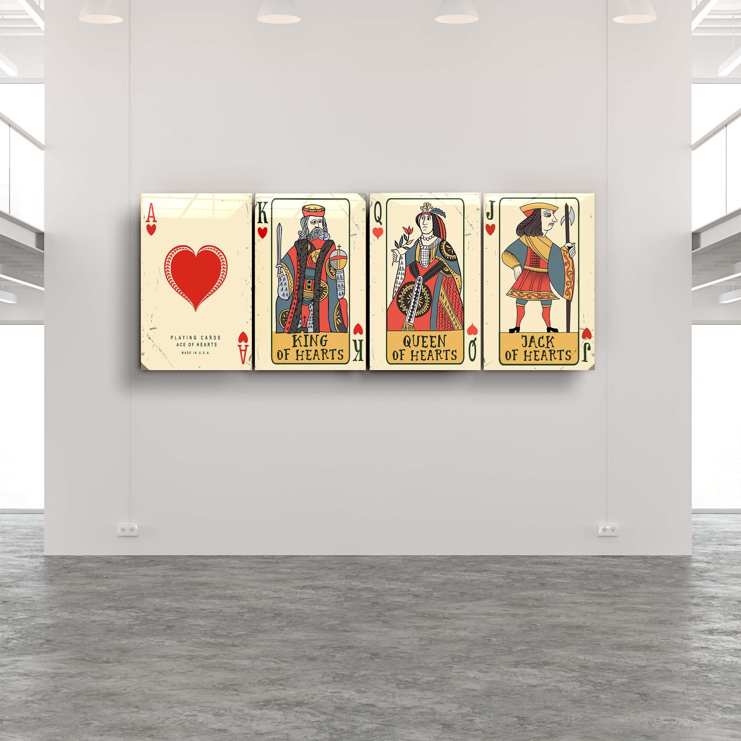 ."Hearts - Poker Cards ". Designers Collection Glass Wall Art - ArtDesigna Glass Printing Wall Art