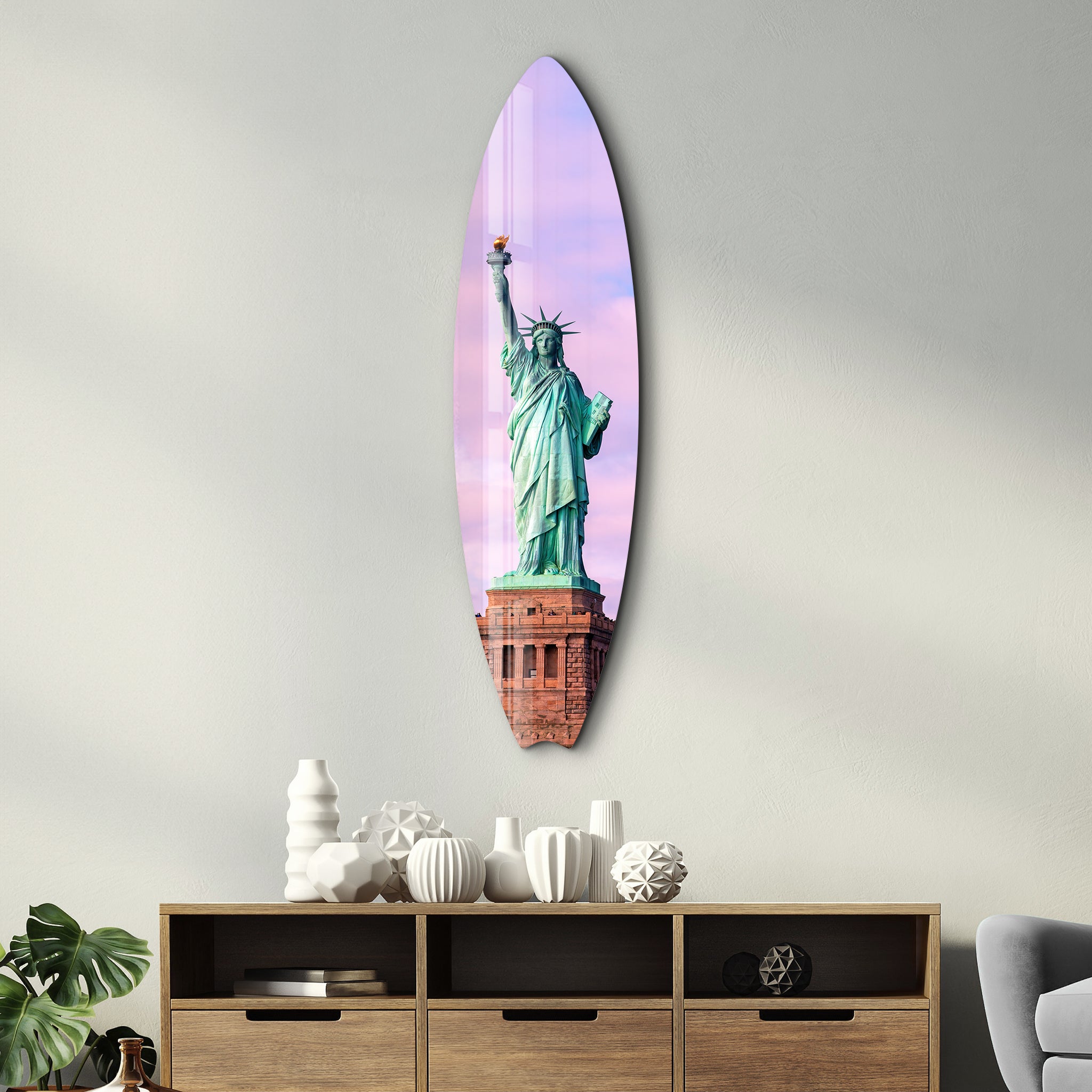 Liberty Waves | Surfboard Glass Wall Art