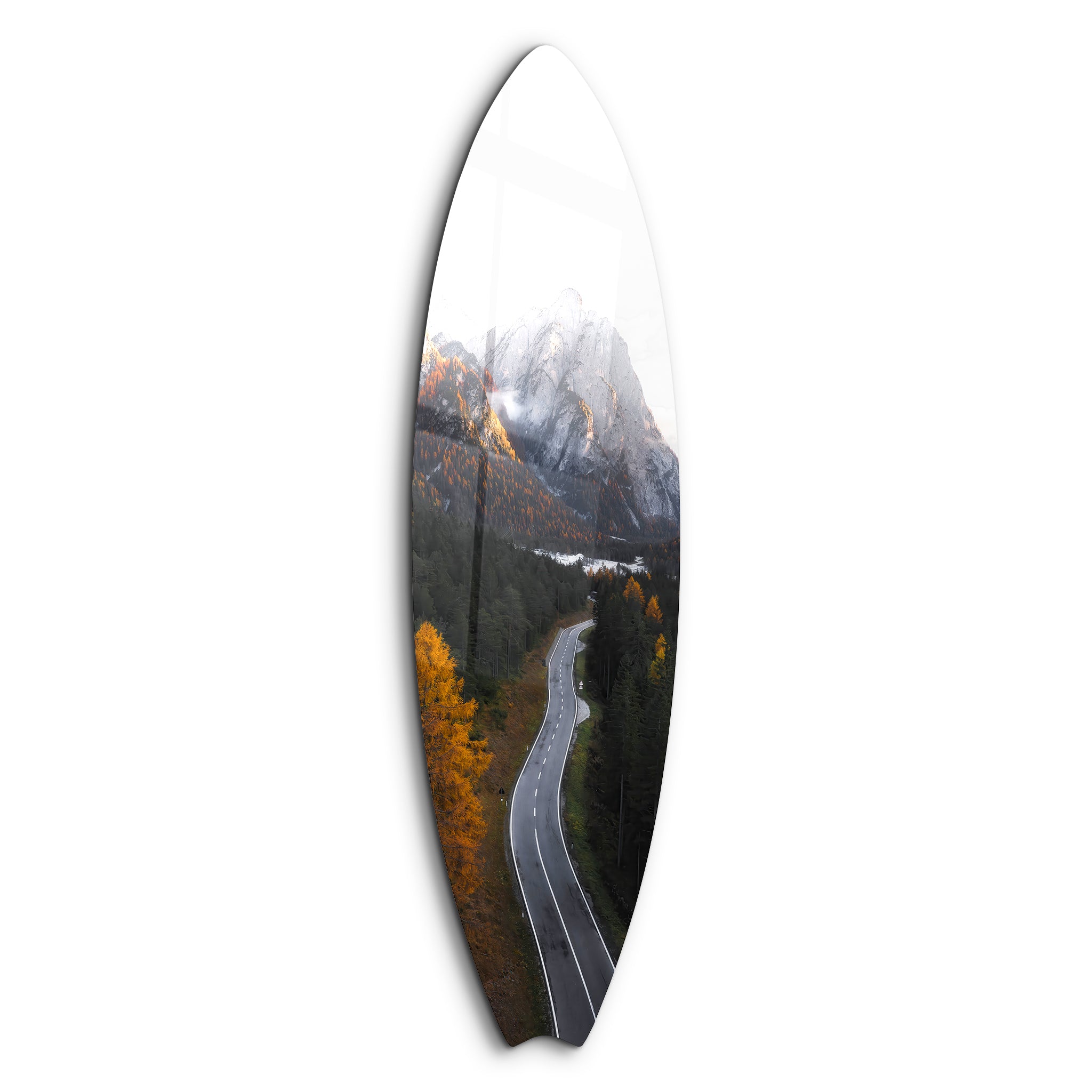 Mountain Road | Surfboard Glass Wall Art