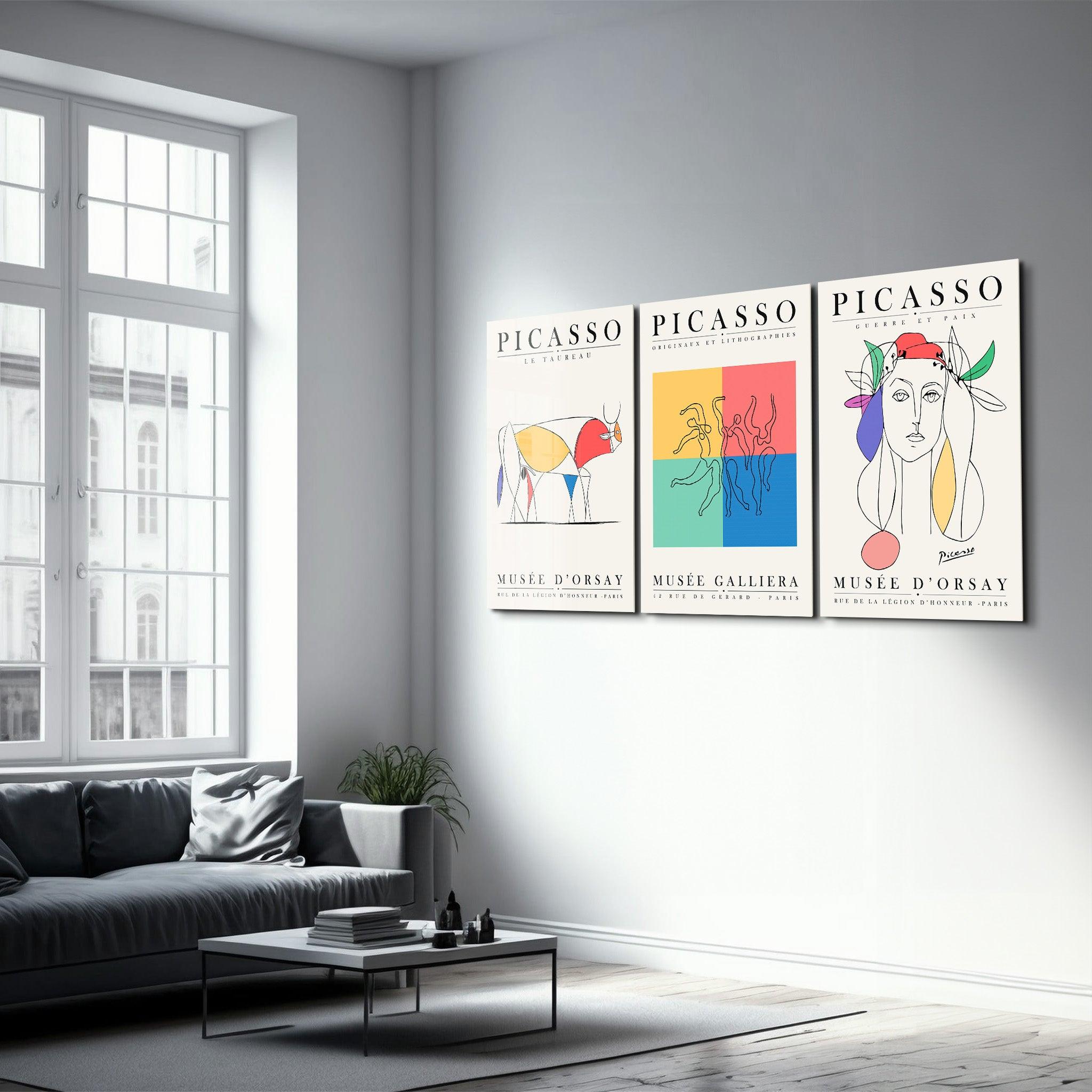 ・"Picasso Classics 1 - Trio"・Glass Wall Art - ArtDesigna Glass Printing Wall Art