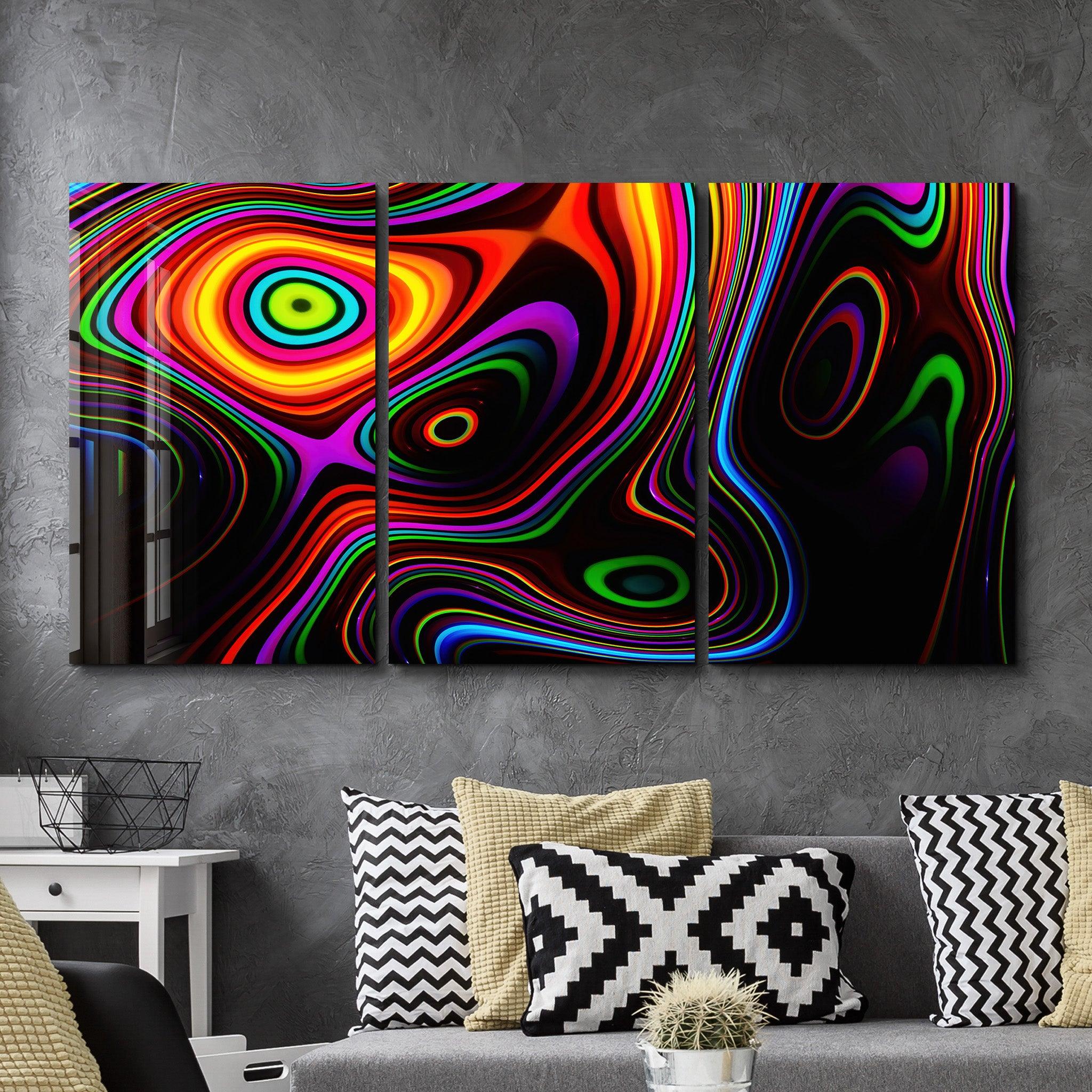 ・"Twisted Rainbow - Trio"・Glass Wall Art - ArtDesigna Glass Printing Wall Art