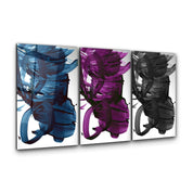 ・"Abstract Brush Strokes - Trio"・Glass Wall Art - ArtDesigna Glass Printing Wall Art