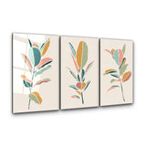 ・"Colors on Branches - Trio"・Glass Wall Art