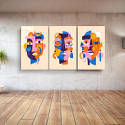 ・"Abstract African Faces - Trio"・Glass Wall Art - ArtDesigna Glass Printing Wall Art