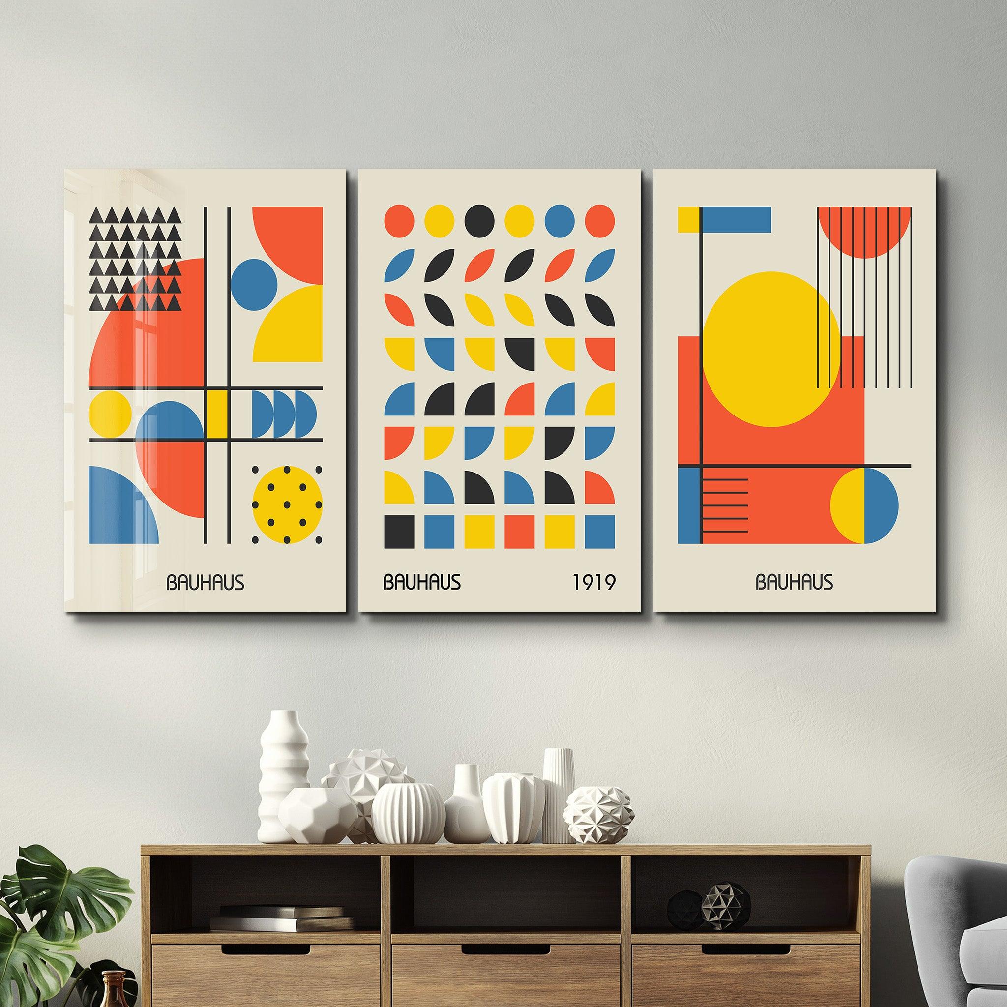 ・"Bauhaus 1919 - Trio"・Glass Wall Art - ArtDesigna Glass Printing Wall Art