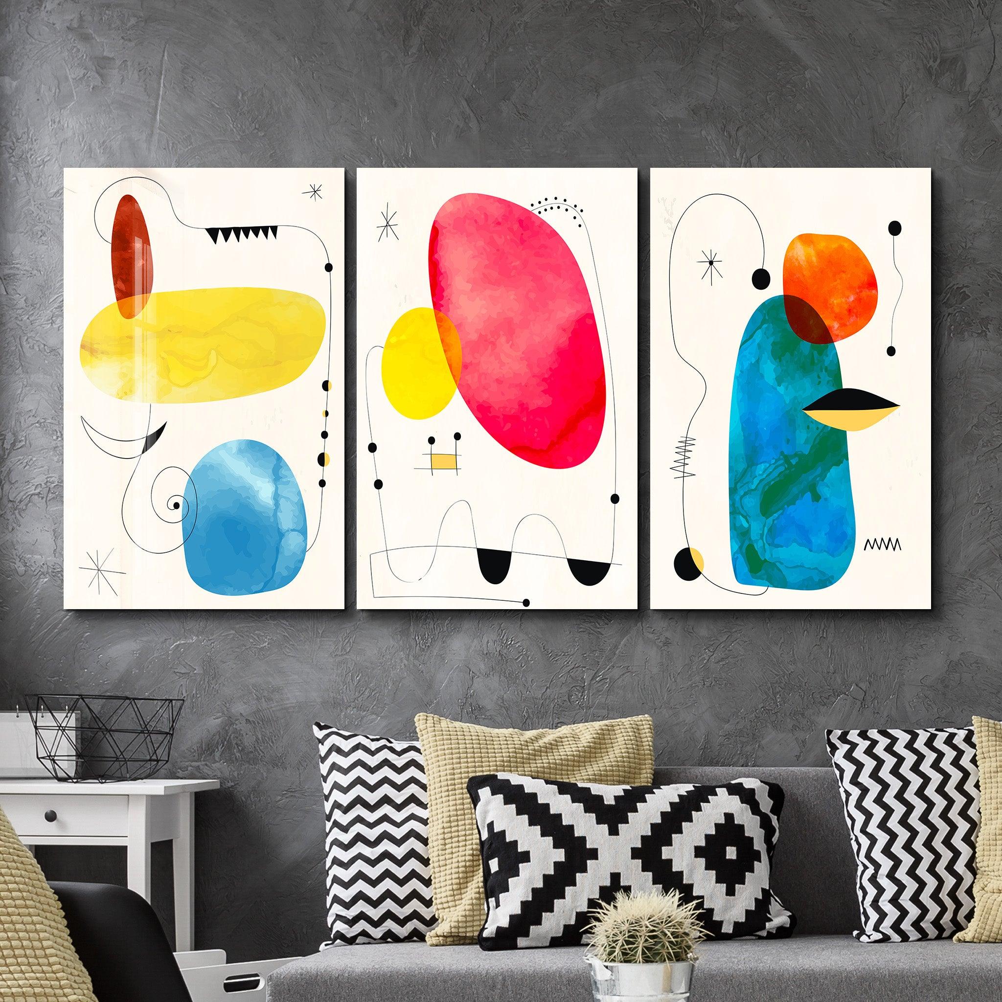 ・"Modern Abstract - Trio"・Glass Wall Art - ArtDesigna Glass Printing Wall Art