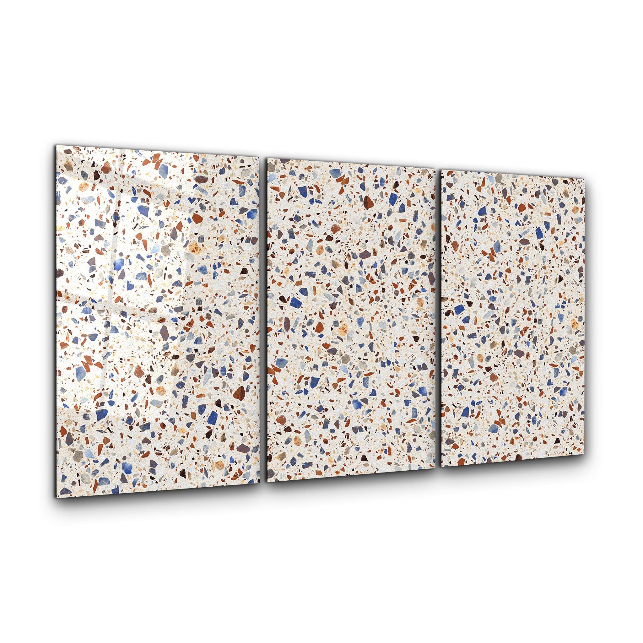Coastal Terrazzo Trio | Glass Wall Art