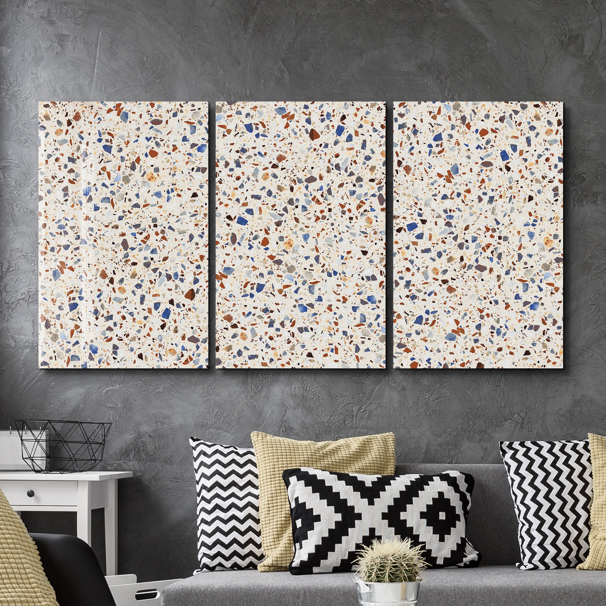 Coastal Terrazzo Trio | Glass Wall Art