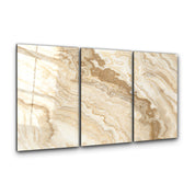 Ivory Onyx Trio | Glass Wall Art
